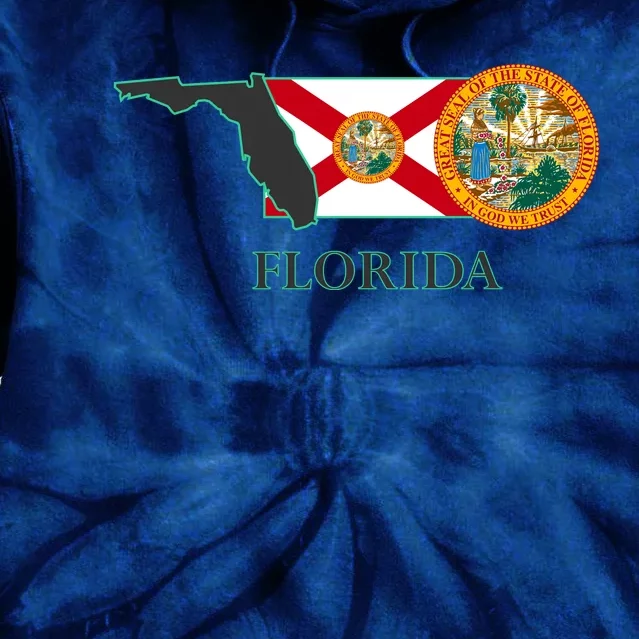 Florida Seal And Flag Tie Dye Hoodie