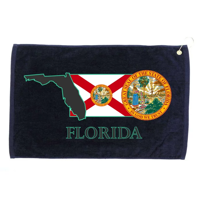 Florida Seal And Flag Grommeted Golf Towel