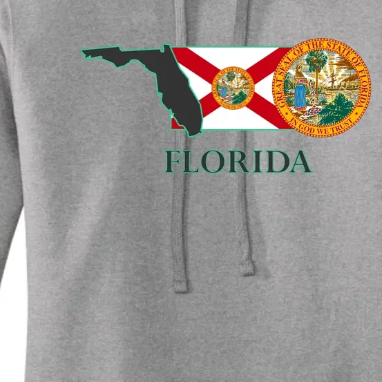 Florida Seal And Flag Women's Pullover Hoodie