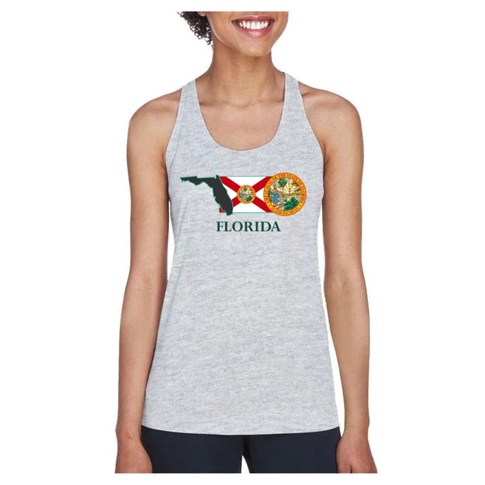 Florida Seal And Flag Women's Racerback Tank