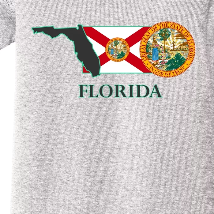 Florida Seal And Flag Baby Bodysuit