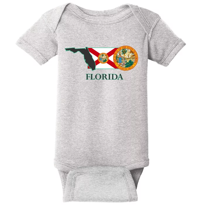 Florida Seal And Flag Baby Bodysuit