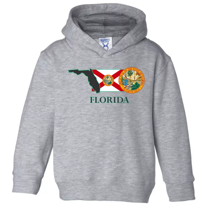 Florida Seal And Flag Toddler Hoodie