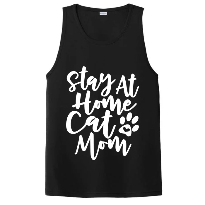 Funny Stay At Home Cat Mom Rescue Foster Cats Design Gift Performance Tank