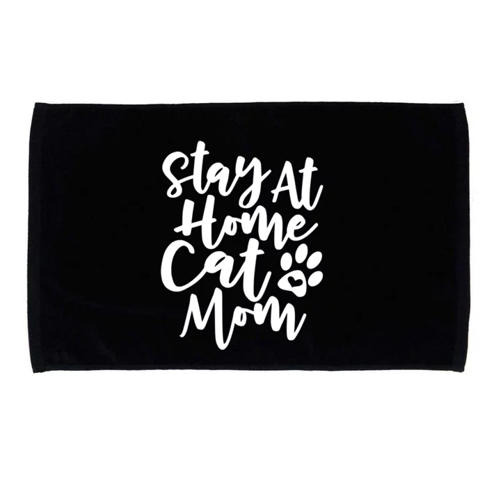 Funny Stay At Home Cat Mom Rescue Foster Cats Design Gift Microfiber Hand Towel