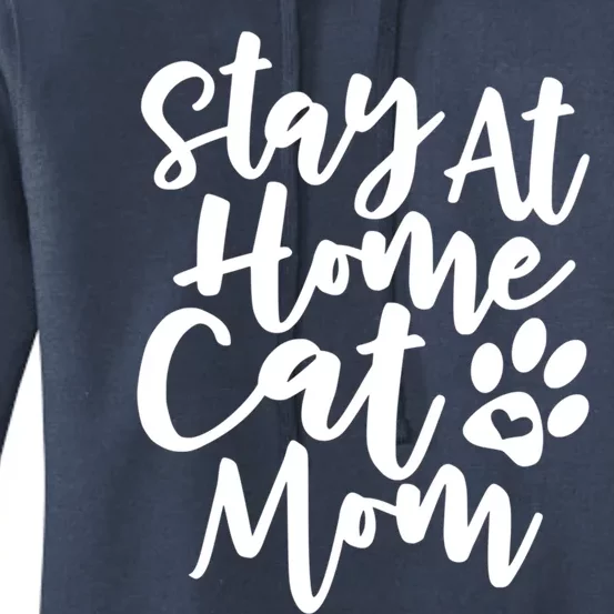 Funny Stay At Home Cat Mom Rescue Foster Cats Design Gift Women's Pullover Hoodie