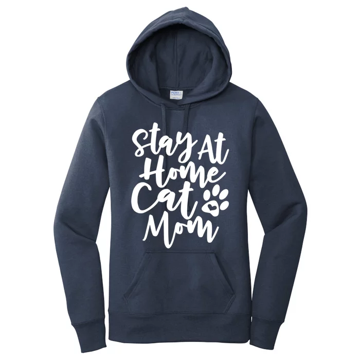 Funny Stay At Home Cat Mom Rescue Foster Cats Design Gift Women's Pullover Hoodie