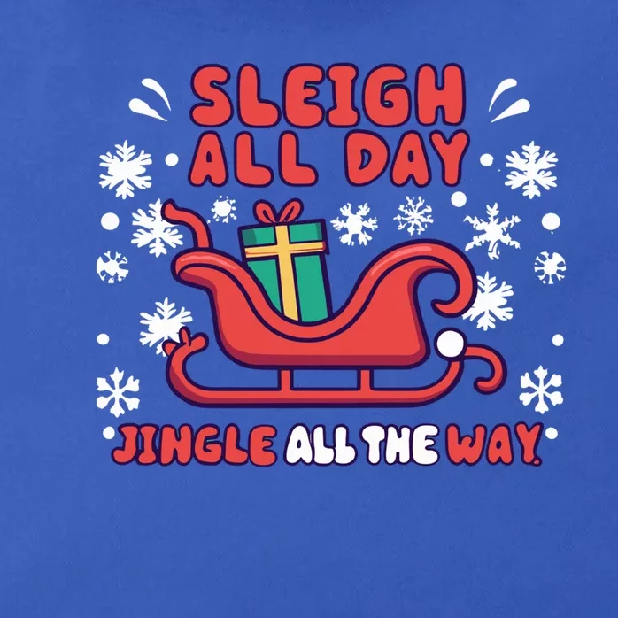 Funny Sleigh All Day Jingle All The Way Christmas Design Gift Zip Tote Bag