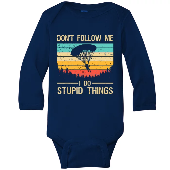 Funny Skydiving Art For Men Women Skydiver Skydive Lovers Baby Long Sleeve Bodysuit