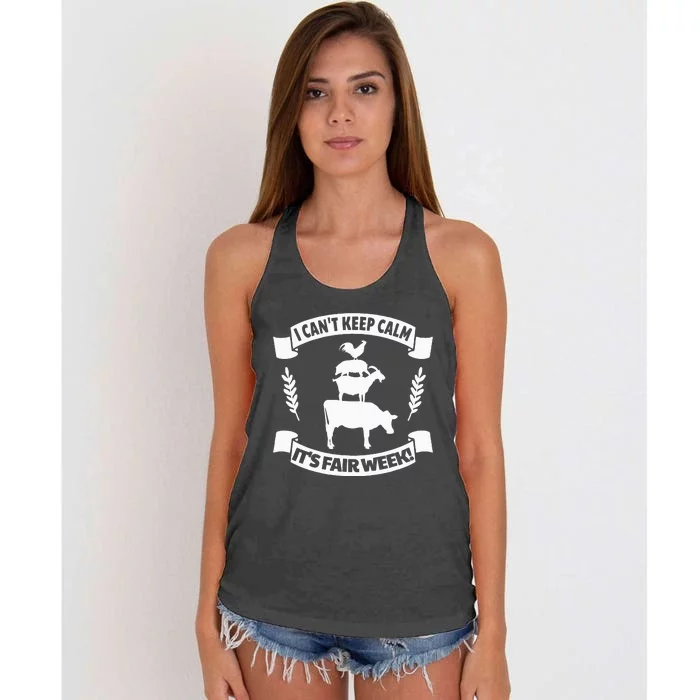 Fun State and County Fair Show Farm Animal Showing Quote Women's Knotted Racerback Tank