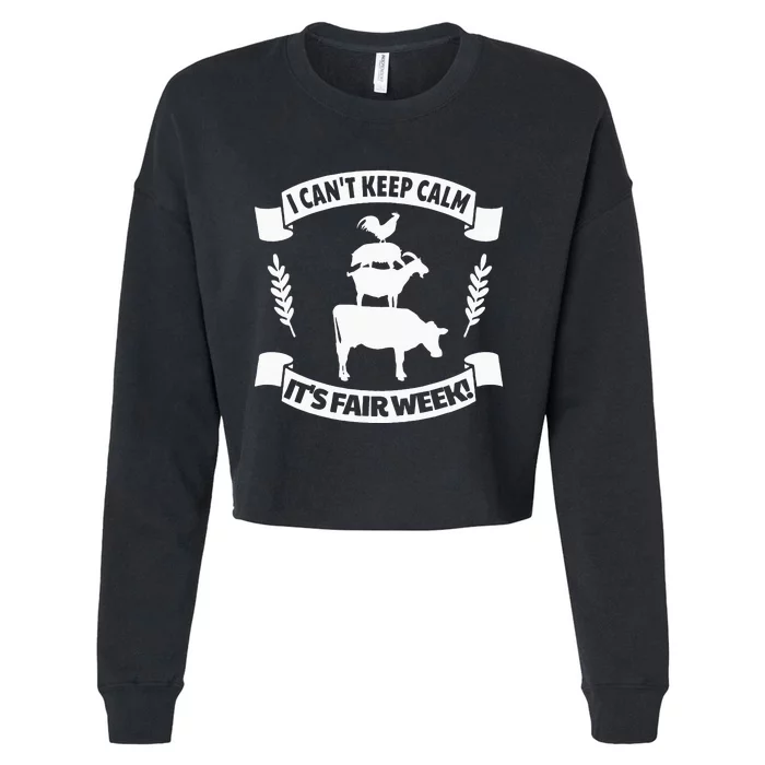 Fun State and County Fair Show Farm Animal Showing Quote Cropped Pullover Crew