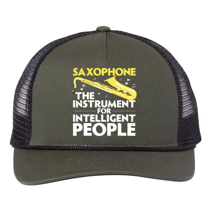 Funny Saxophone Art For Men Women Sax Lover Saxophone Player Retro Rope Trucker Hat Cap