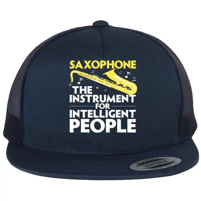 Funny Saxophone Art For Men Women Sax Lover Saxophone Player Flat Bill Trucker Hat