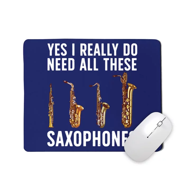 Funny Saxophone Art For Men Women Sax Player Musician Mousepad