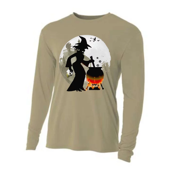 Funny Spooky And Scary Witch Halloween Party Cooling Performance Long Sleeve Crew