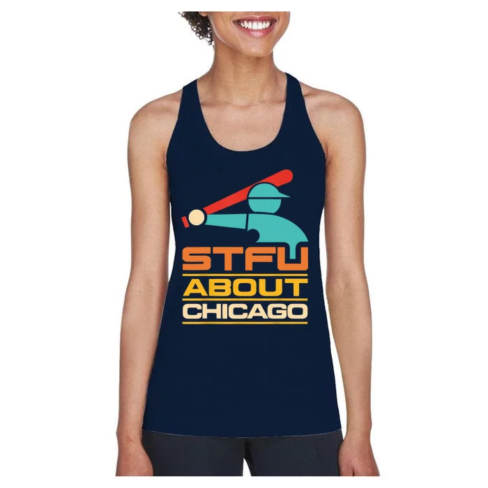 Funny STFU About Chicago Vintage Apparel Women's Racerback Tank