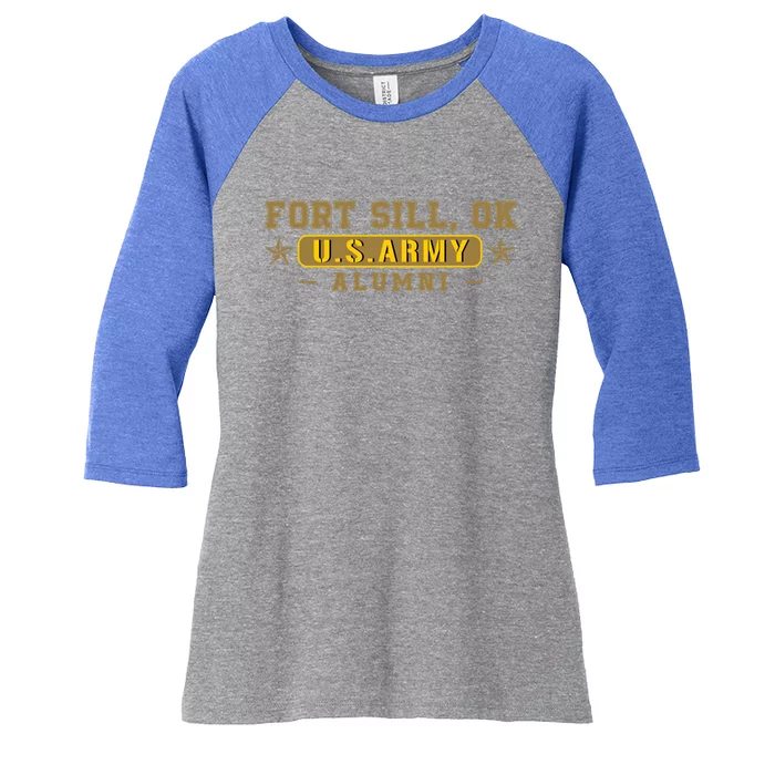 Fort Sill Army Alumni Oklahoma Ok Army Base Vintage Cute Gift Women's Tri-Blend 3/4-Sleeve Raglan Shirt