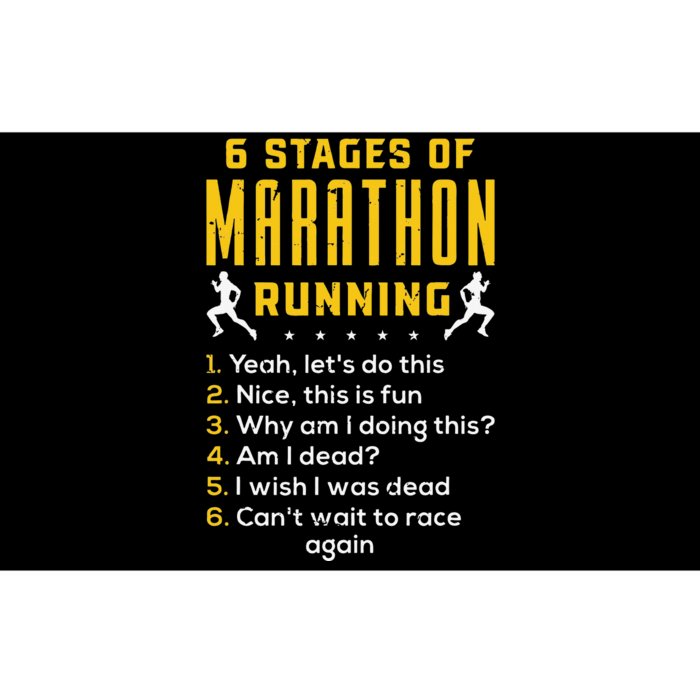 funy Sport Athlete 6 Stages Of Marathon Running Bumper Sticker