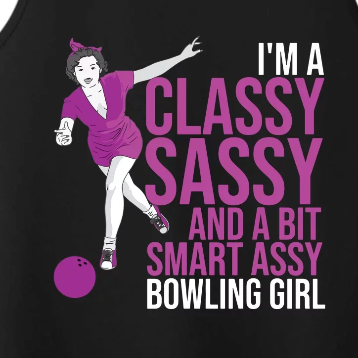 Funny Smart Assy Bowling Gift For Classy Bowler Women Performance Tank