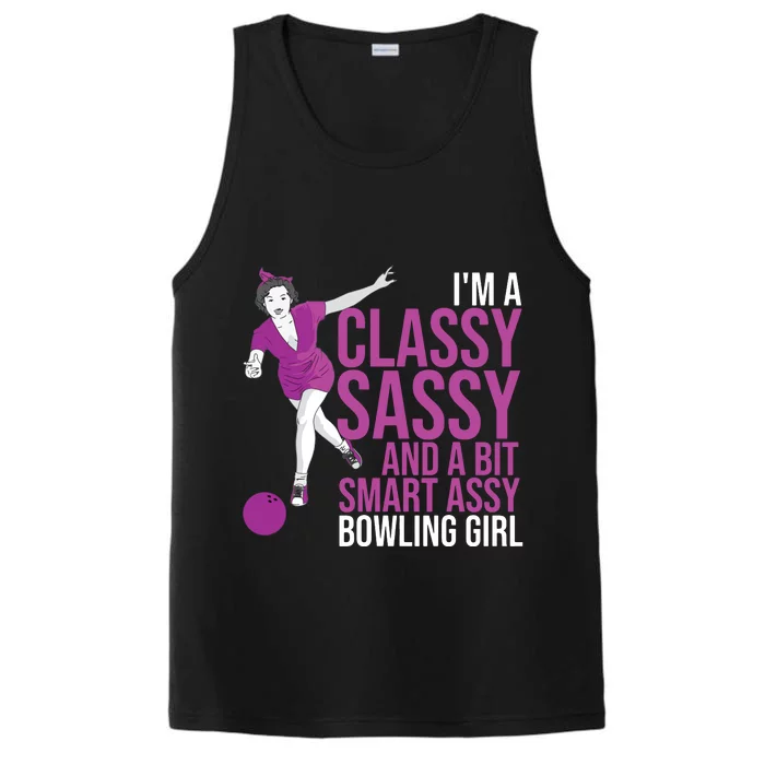 Funny Smart Assy Bowling Gift For Classy Bowler Women Performance Tank