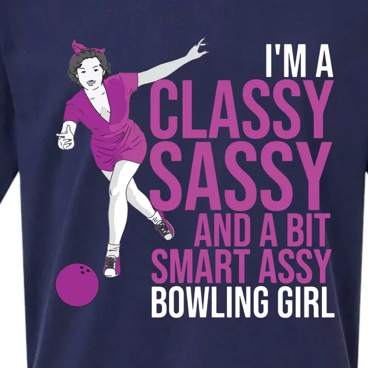 Funny Smart Assy Bowling Gift For Classy Bowler Women Sueded Cloud Jersey T-Shirt