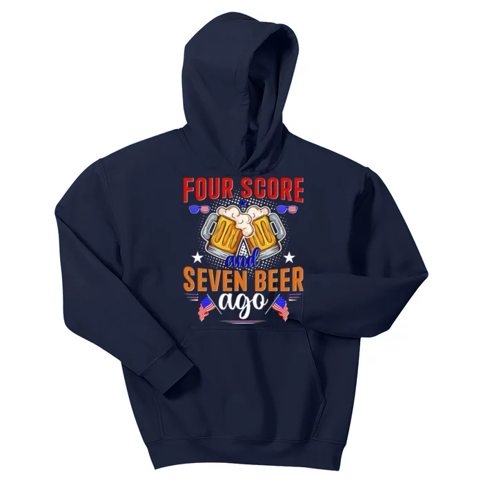 Four Score And Seven Beer Ago 4th Of July Kids Hoodie