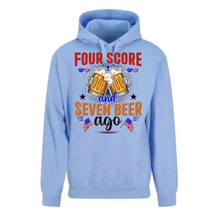 Four Score And Seven Beer Ago 4th Of July Unisex Surf Hoodie