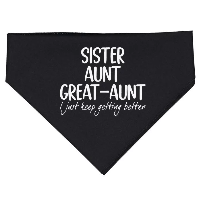 Funny Sister Aunt Greataunt I Just Keep Getting Better USA-Made Doggie Bandana