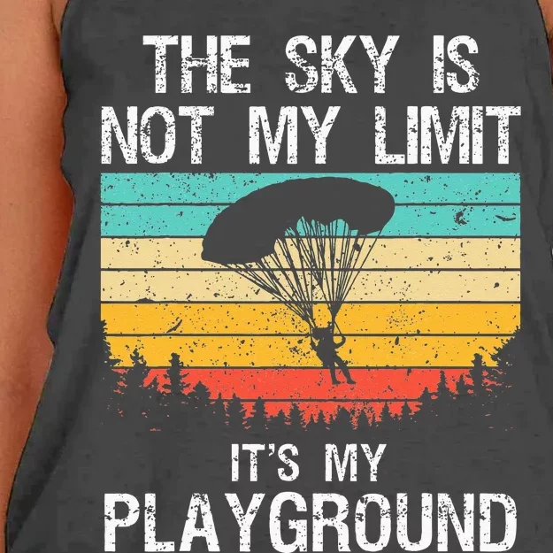 Funny Skydiving Art For Men Women Skydive Lover Skydiver Women's Knotted Racerback Tank