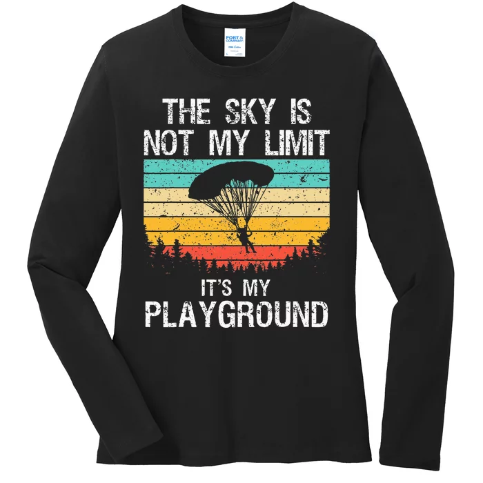 Funny Skydiving Art For Men Women Skydive Lover Skydiver Ladies Long Sleeve Shirt