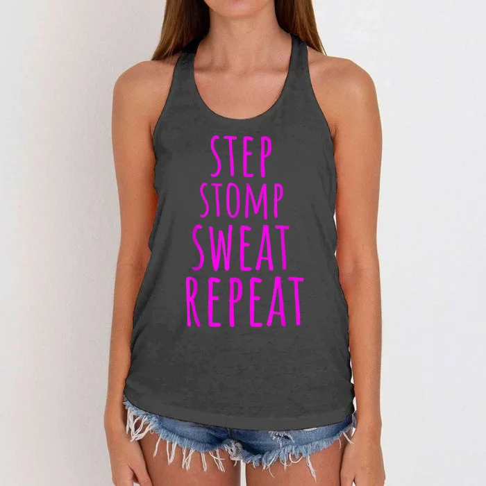 Funny Step Aerobics I Love Step Aerobic Step Aerobics Women's Knotted Racerback Tank