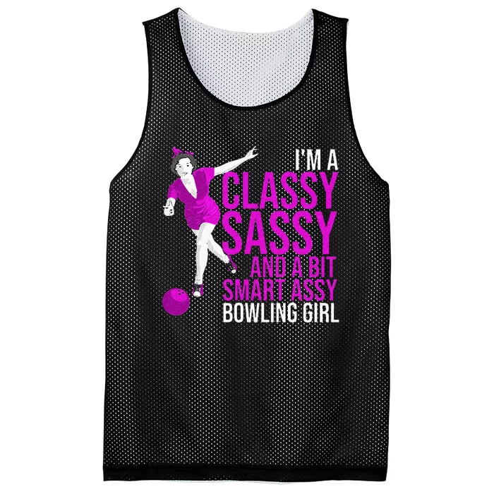 Funny Smart Assy Bowling Girl Gift For Classy Bowler Women Mesh Reversible Basketball Jersey Tank