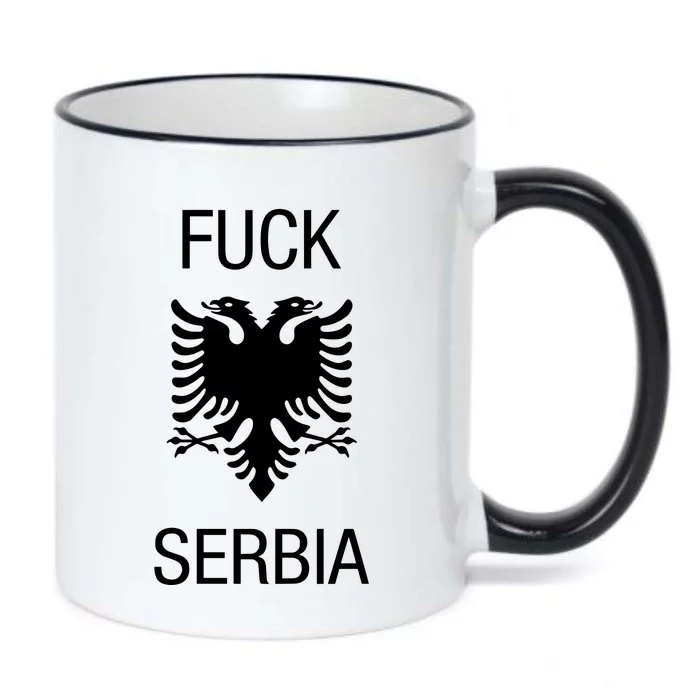 Fuck Serbia Albanian Flag Black Color Changing Mug