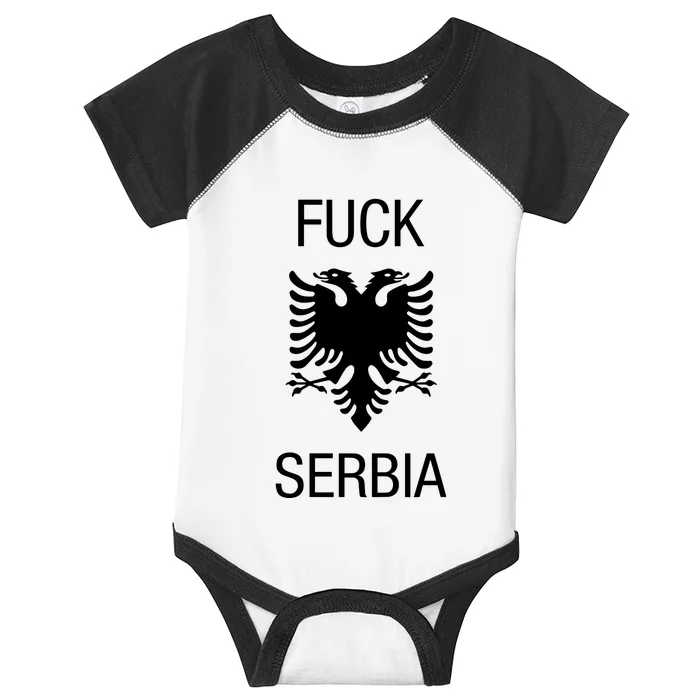 Fuck Serbia Albanian Flag Infant Baby Jersey Bodysuit