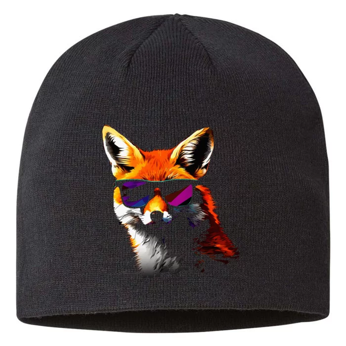 Fox Sunglasses Art Animal Fox 8 1/2in Sustainable Knit Beanie