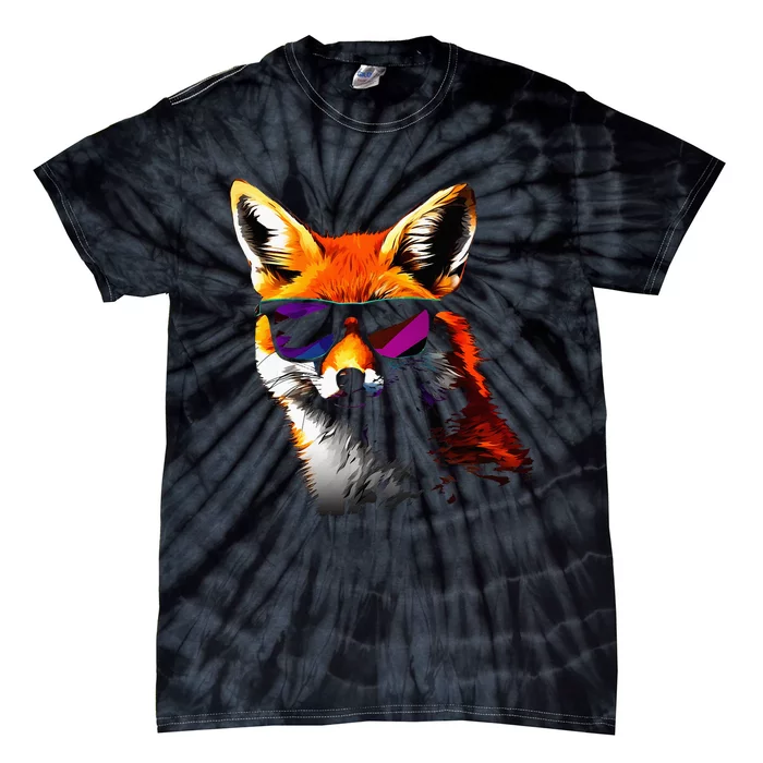 Fox Sunglasses Art Animal Fox Tie-Dye T-Shirt