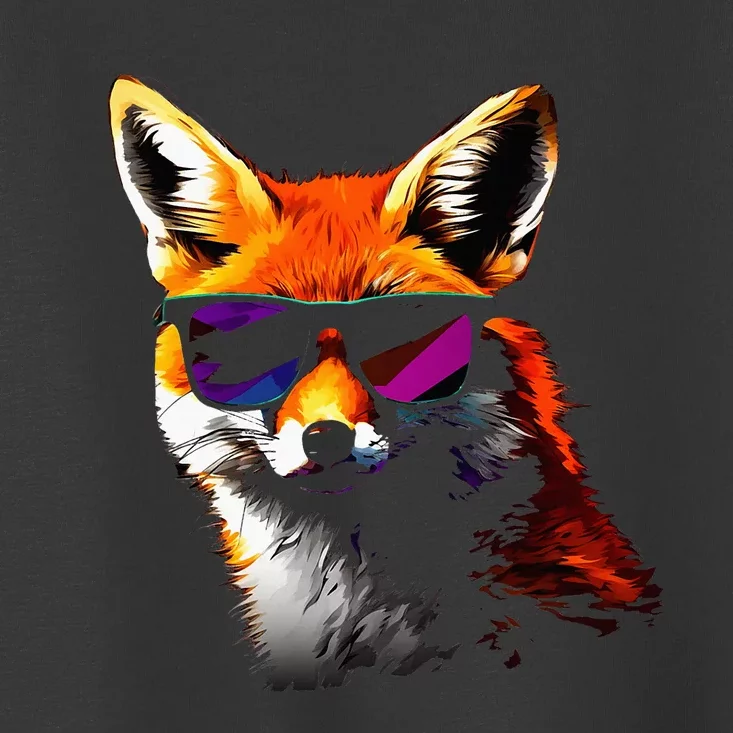 Fox Sunglasses Art Animal Fox Toddler T-Shirt