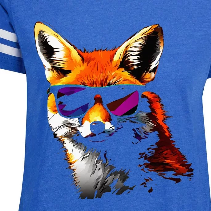 Fox Sunglasses Art Animal Fox Enza Ladies Jersey Football T-Shirt