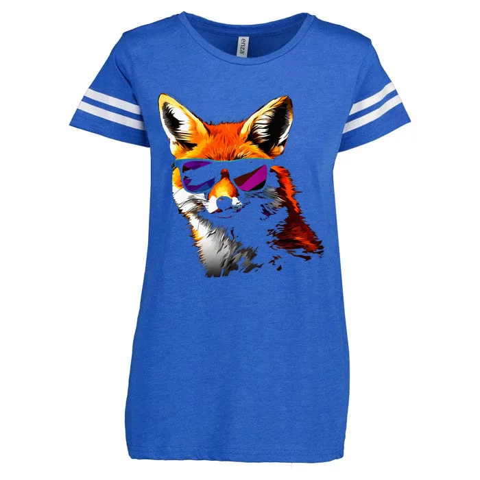 Fox Sunglasses Art Animal Fox Enza Ladies Jersey Football T-Shirt