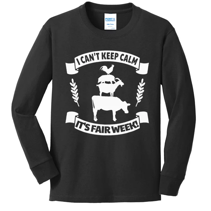 Fun State And County Fair Show Farm Animal Showing Quote Kids Long Sleeve Shirt