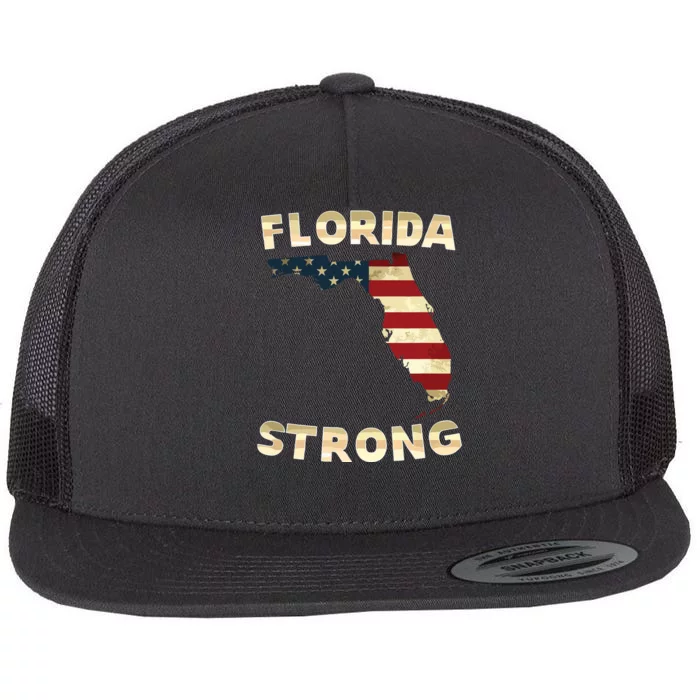 Florida Strong American Flag Cool Fl Flags Flat Bill Trucker Hat