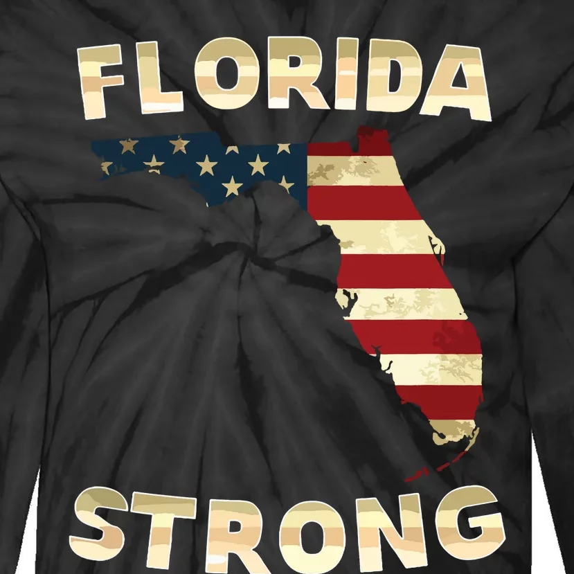 Florida Strong American Flag Cool Fl Flags Tie-Dye Long Sleeve Shirt