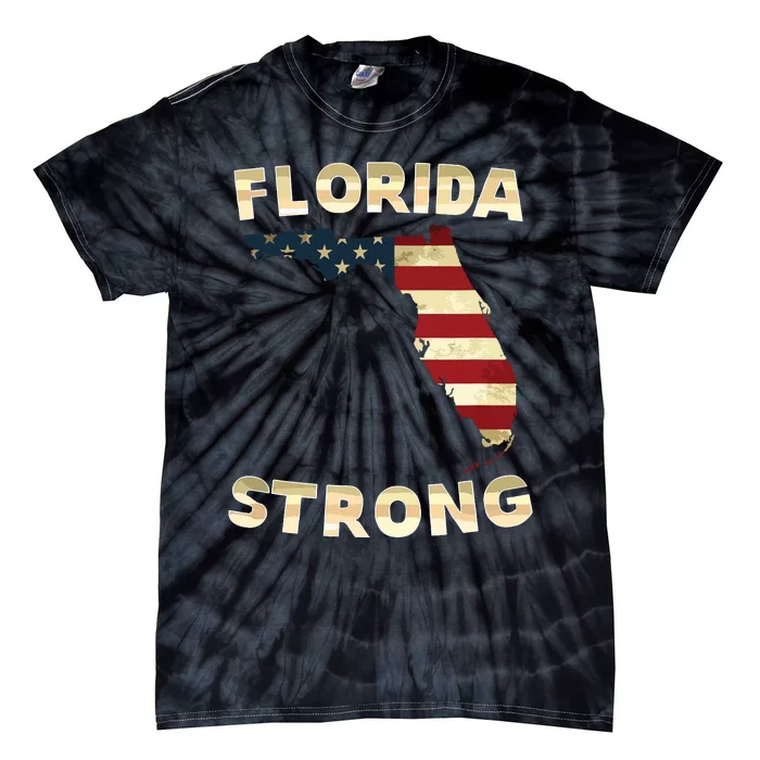 Florida Strong American Flag Cool Fl Flags Tie-Dye T-Shirt