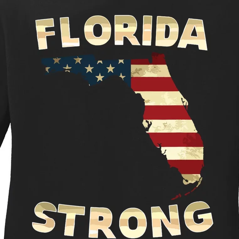 Florida Strong American Flag Cool Fl Flags Ladies Long Sleeve Shirt