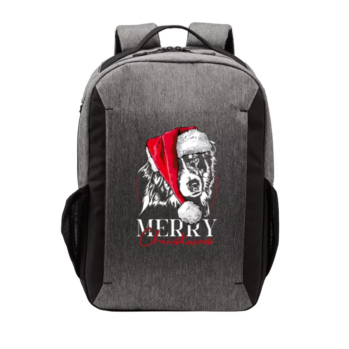 Funny Santa Aussie Australian Shepherd Merry Christmas Dog Gift Vector Backpack