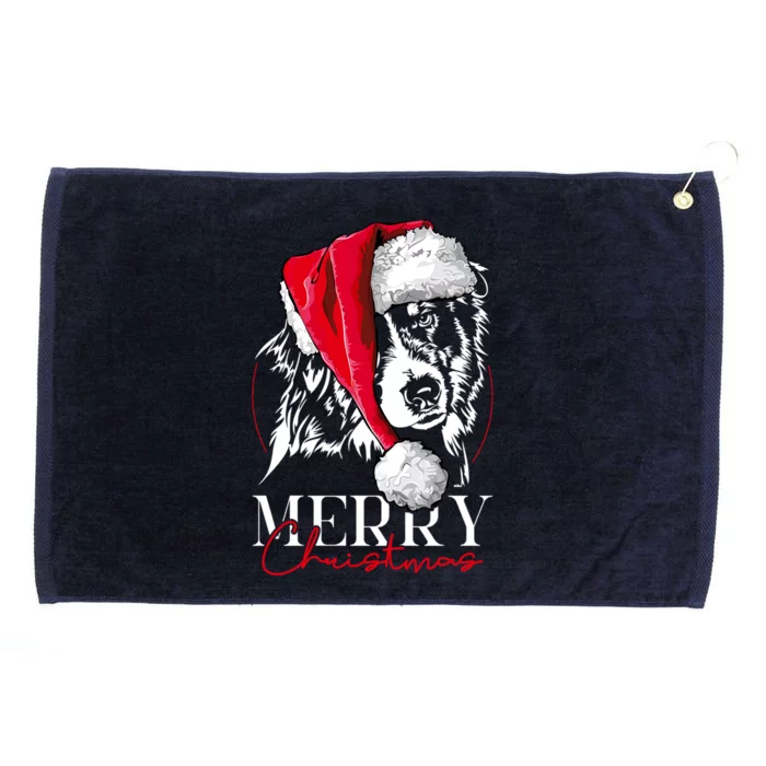 Funny Santa Aussie Australian Shepherd Merry Christmas Dog Gift Grommeted Golf Towel