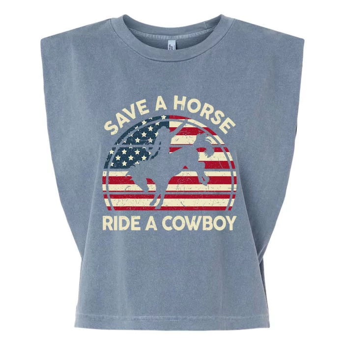 Funny Save A Horse Ride A Cow Horse  Gift Garment-Dyed Women's Muscle Tee