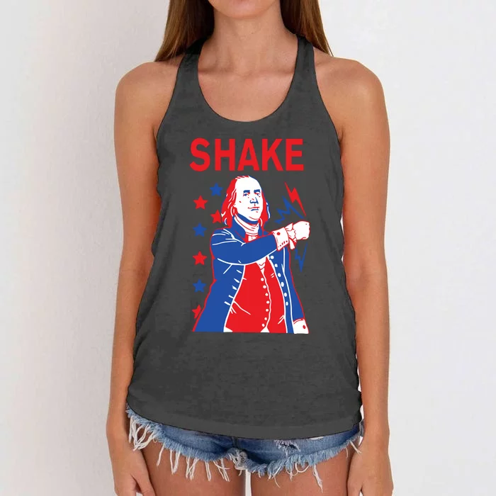 Funny Shake And Bake 4th Of July Couple Matching Women's Knotted Racerback Tank