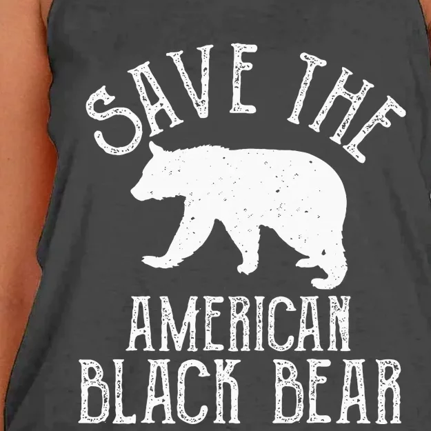 Funny Save American Black Bear Women's Knotted Racerback Tank