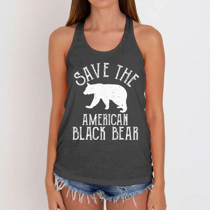 Funny Save American Black Bear Women's Knotted Racerback Tank